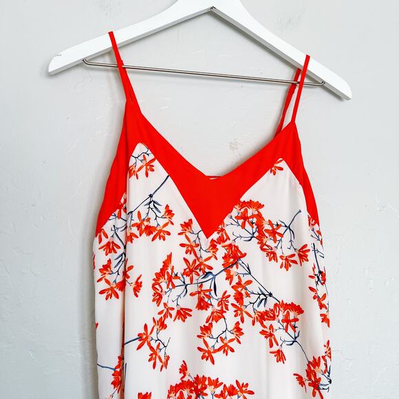 Collective Concepts White and Coral Floral Maxi Dress Small - Picture 4 of 5